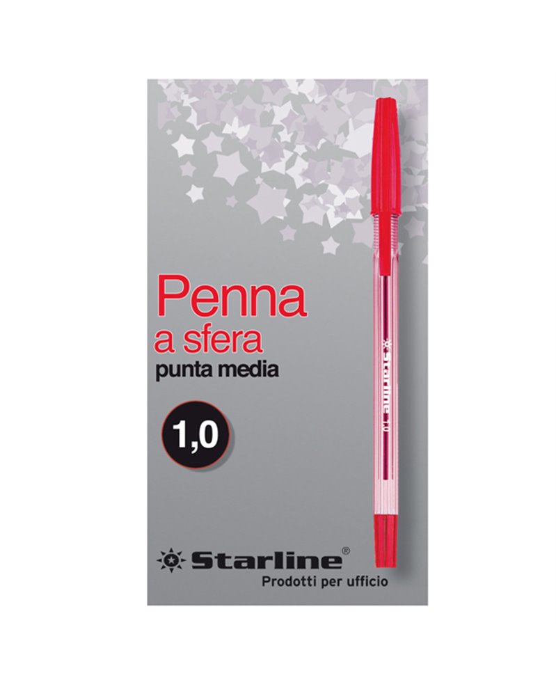 SCATOLA 50 PENNA SFERA ROSSO P.MEDIA 1.0MM STARLINE