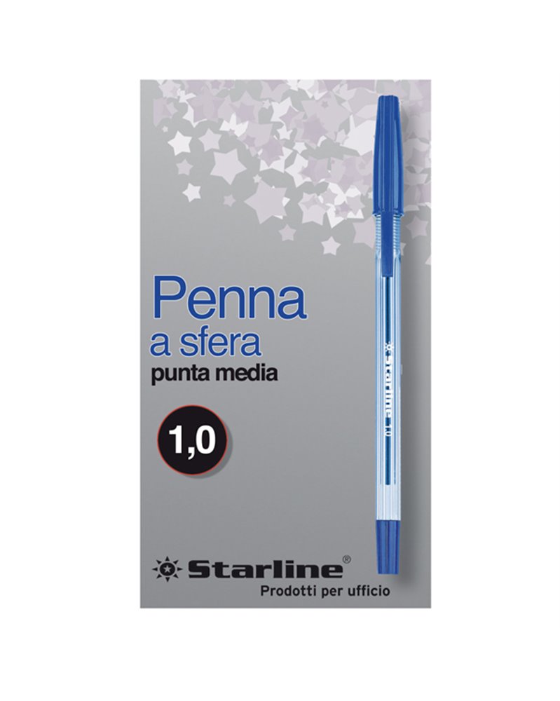 SCATOLA 50 PENNA SFERA BLU P.MEDIA 1.0MM STARLINE