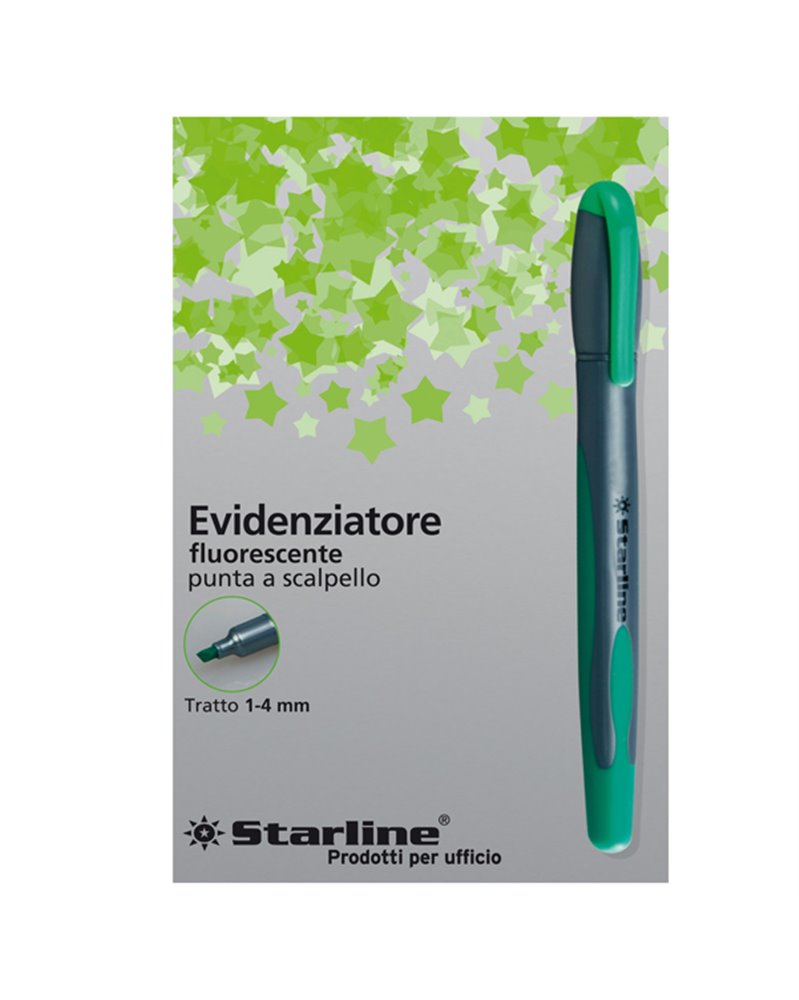 EVIDENZIATORE STARLINE VERDE P.SCALPELLO 1-4MM