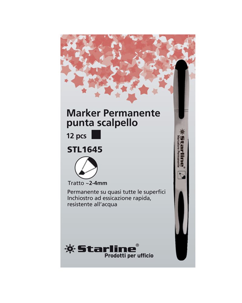 MARCATORE PERMANENTE NERO P.SCALPELLO 2-4MM STARLINE