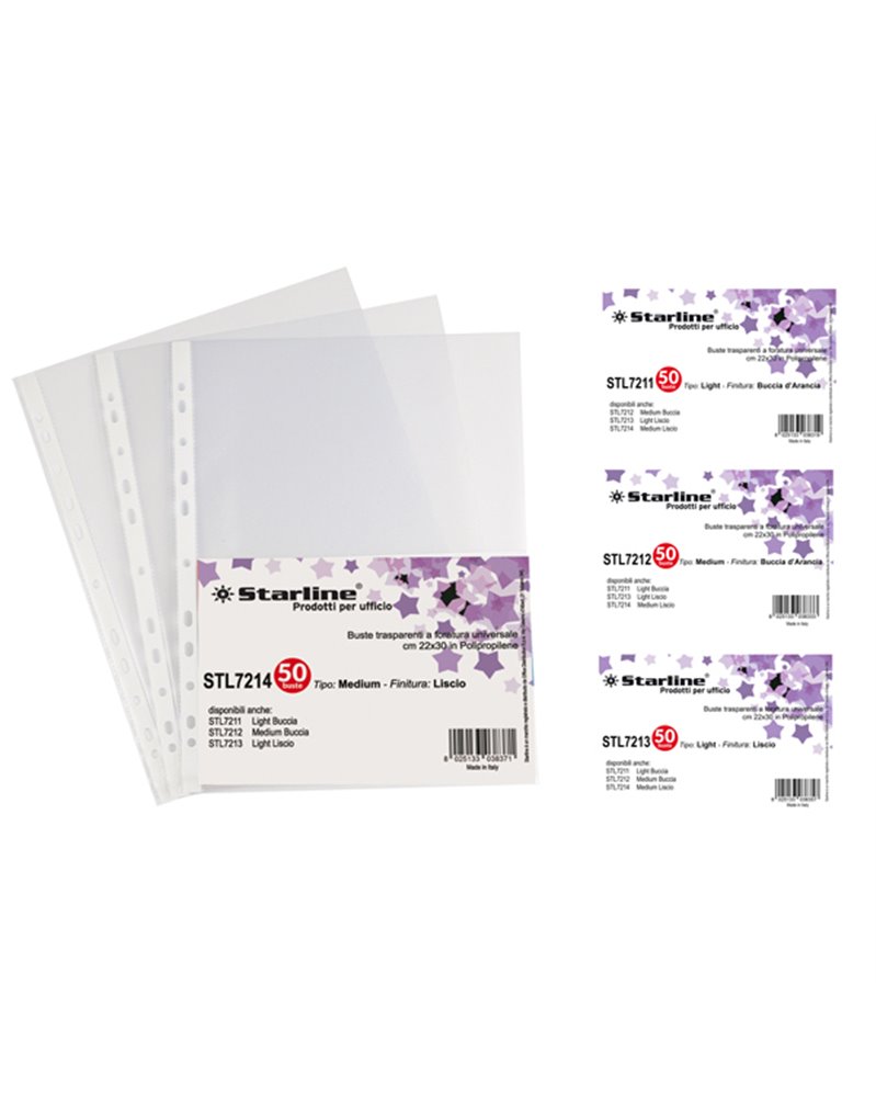 50 BUSTE FORATE 22X30 LISCIO Light Starline