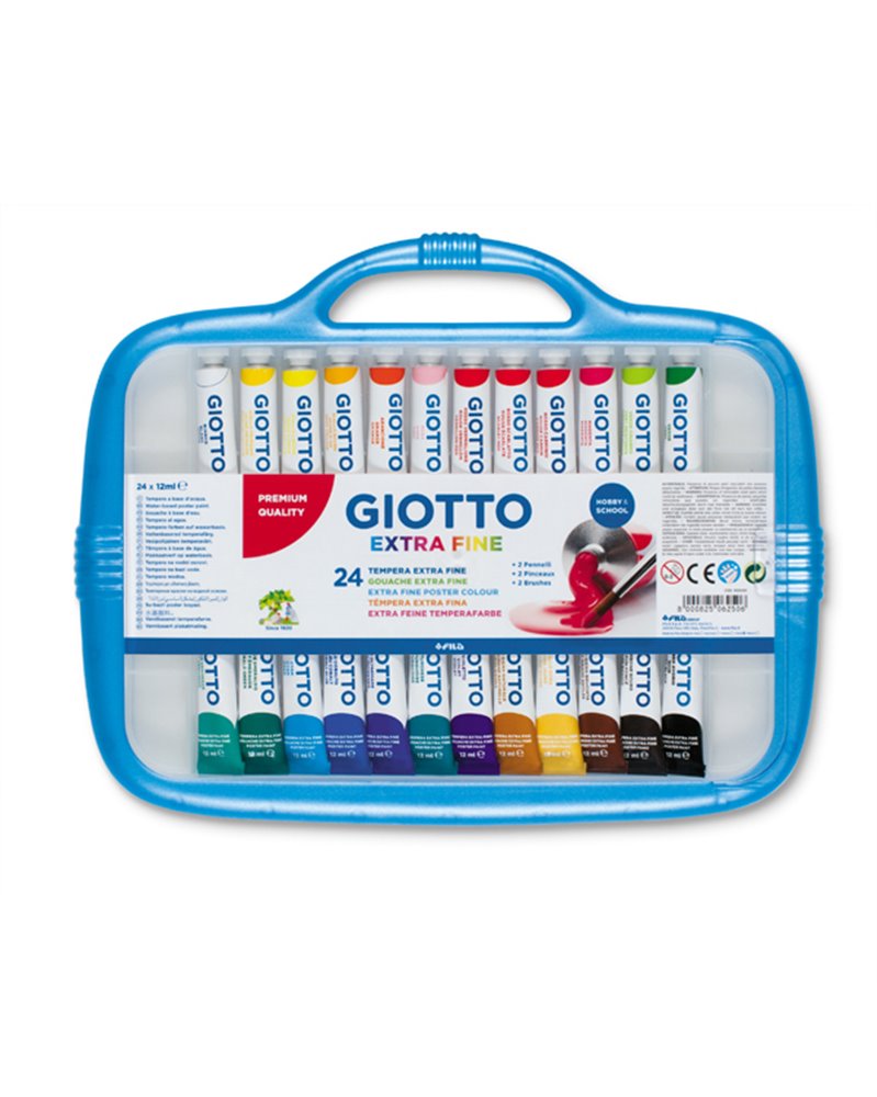 BOX 24 TUBETTI TEMPERA 12ML GIOTTO TUBO 4 ASSORTITO