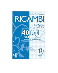 RICAMBI FORATI A5 5MM 80GR QUAXIMA 40FG 80GR PIGNA