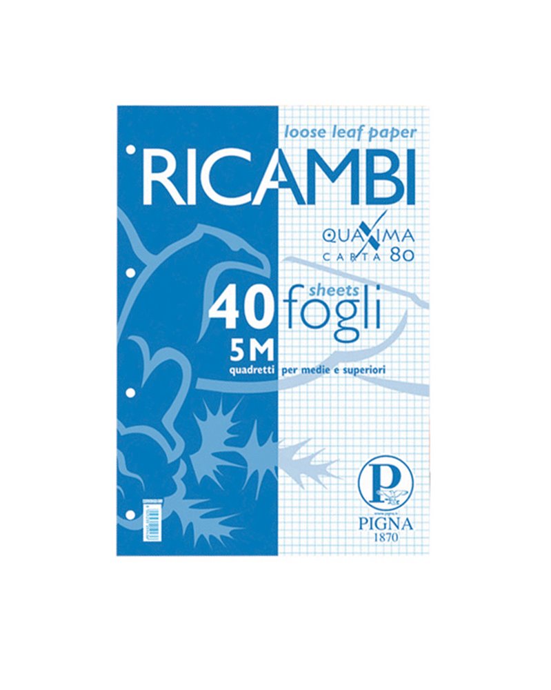 RICAMBI FORATI A5 5MM 80GR QUAXIMA 40FG 80GR PIGNA