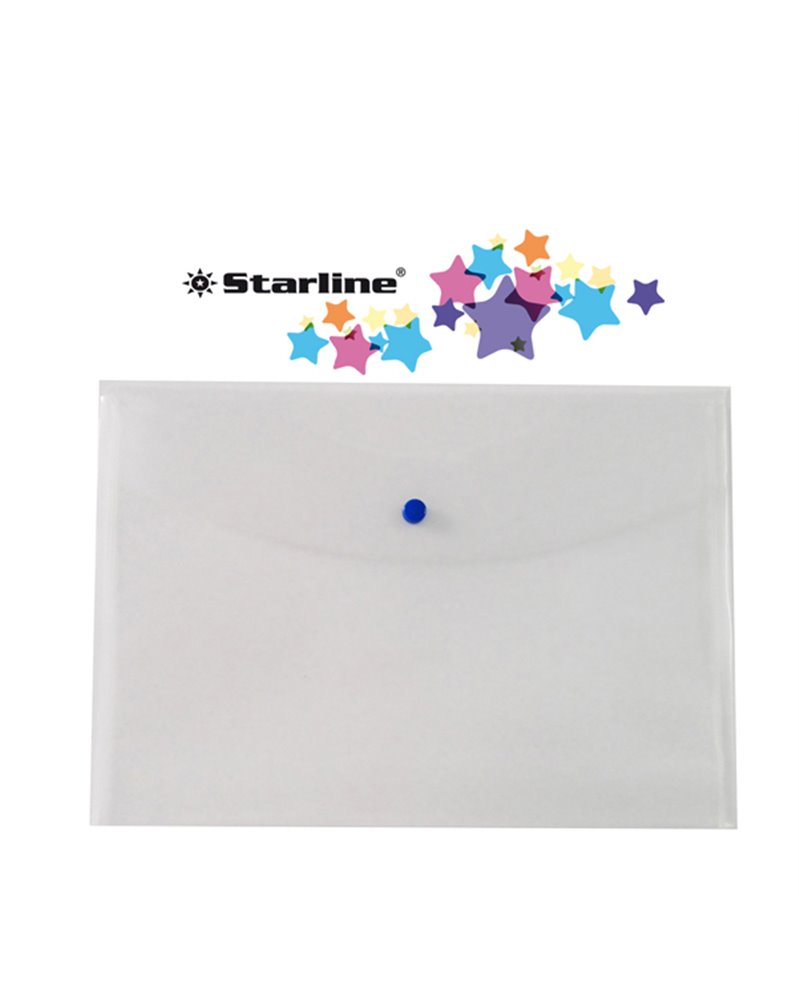 BUSTA CON BOTTONE 22x30cm TRASPARENTE Starline
