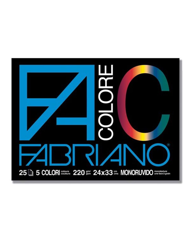 BLOCCO FACOLORE (24X33CM) 25FG 220GR 5 COLORI FABRIANO