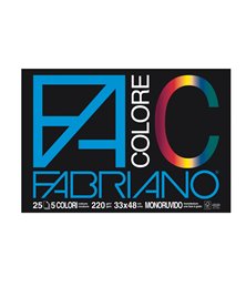 BLOCCO FACOLORE (33X48CM) 25FG 220GR 5 COLORI FABRIANO