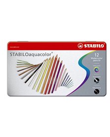 Astuccio metallo 12 pastelli Stabilo AQUACOLOR 1612