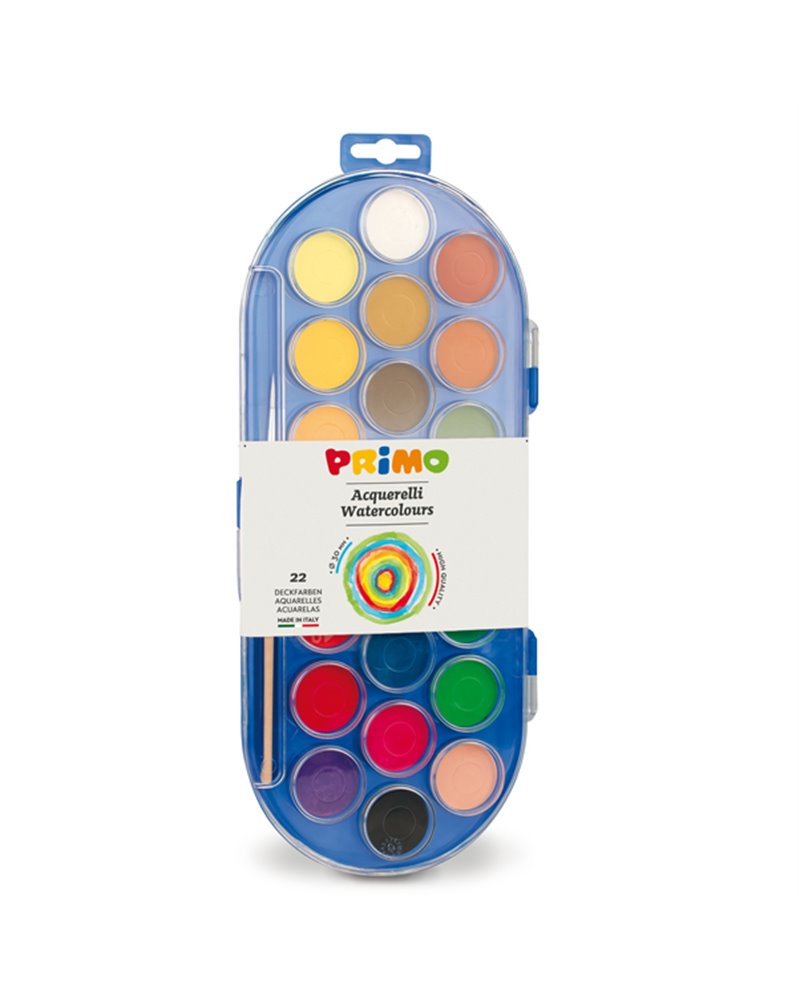 PASTIGLIE ACQUERELLO IN 22 COLORI Ã¸ 30mm PRIMO