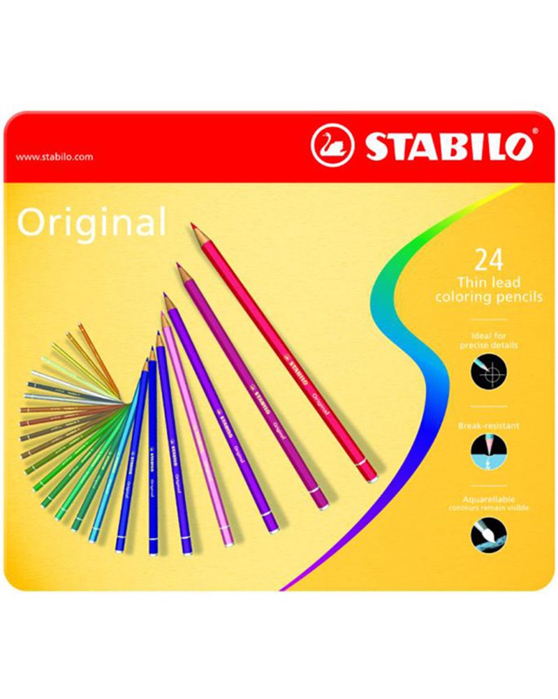 Astuccio metallo 24 pastelli STABILO ORIGINAL 8774