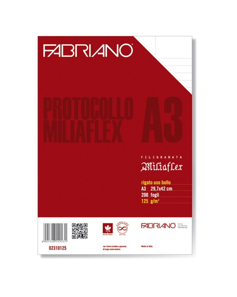 PROTOCOLLO A4 USO BOLLO 200FG 125GR FABRIANO