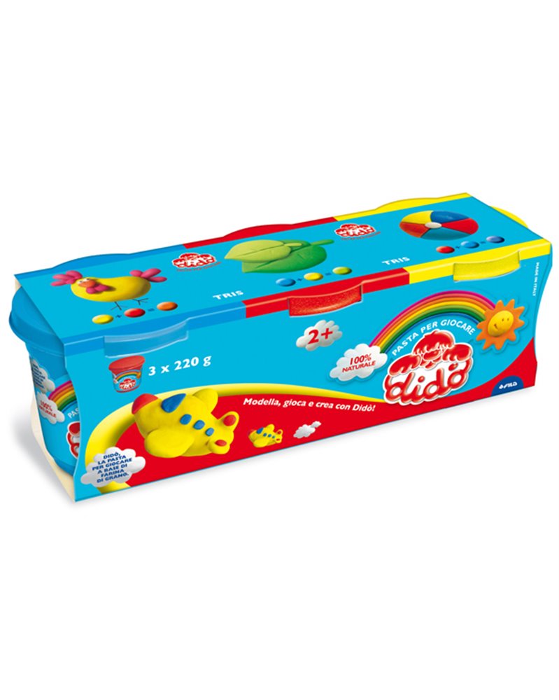 TRIS BARATTOLI DIDO' 220GR GIALLO-MAGENTA-BLU