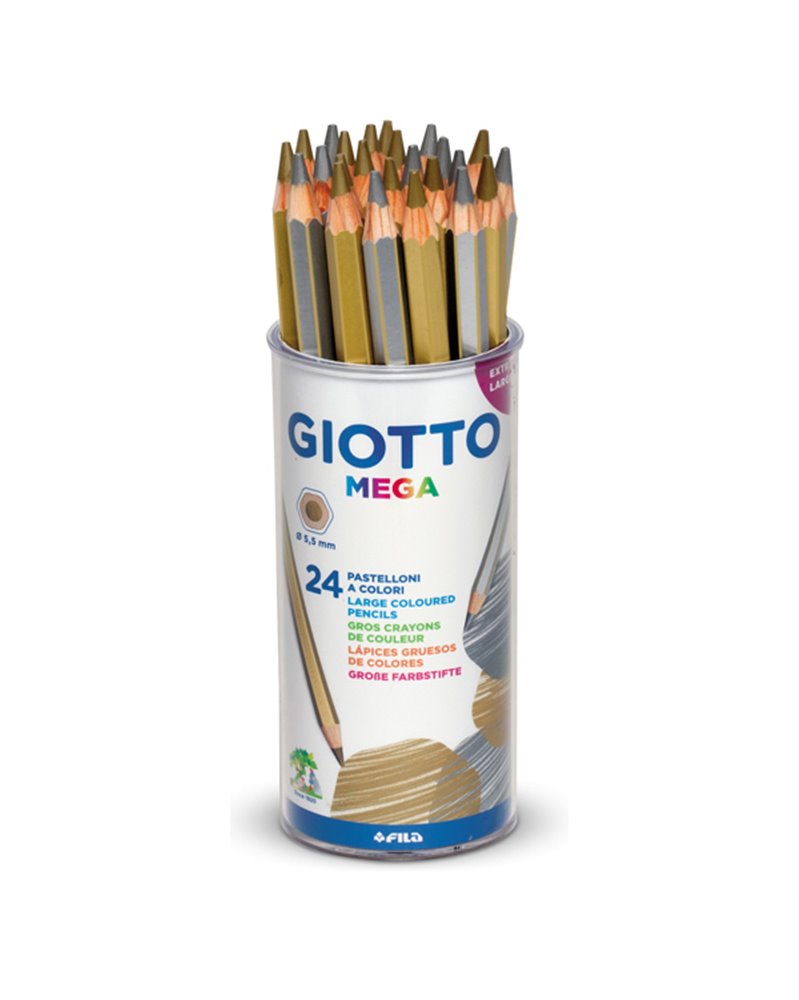 BARATTOLO 24 PASTELLI GIOTTO MEGA ORO/ARGENTO FILA