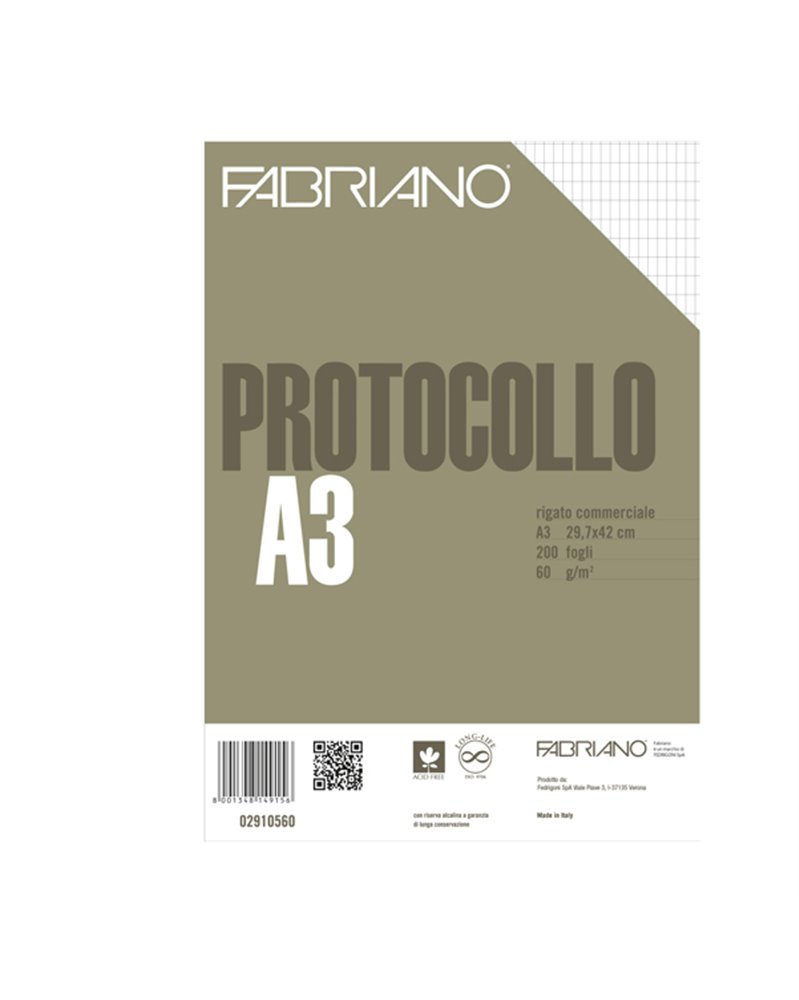 PROTOCOLLO A4 COMMERCIALE 200FG 60GR FABRIANO