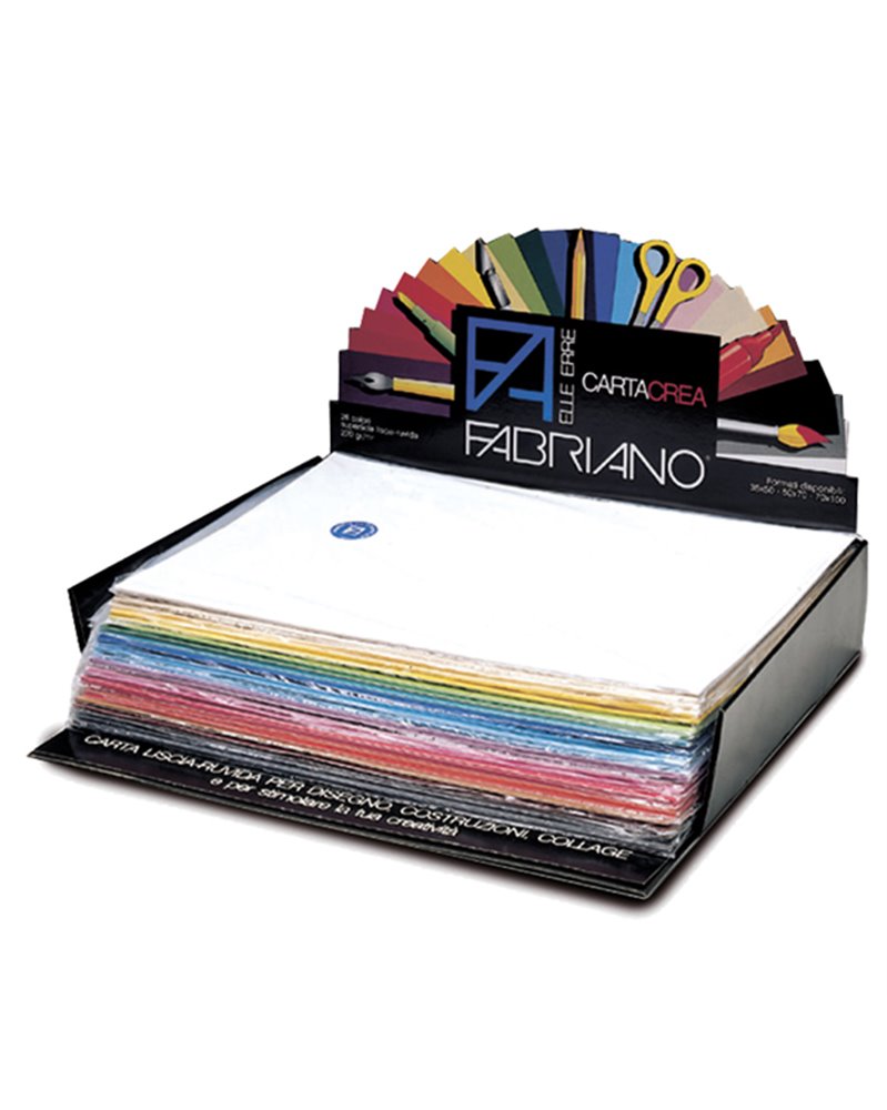 Expo 260 cartoncino 35x50cm 220gr ass. in 25 colori Cartacrea Fabriano