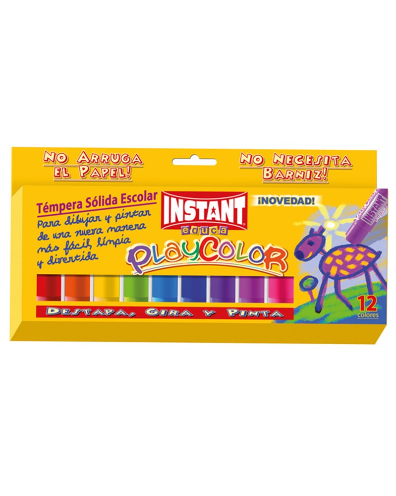 TEMPERA SOLIDA PLAYCOLOR 12 COLORI in STICK da 10GR