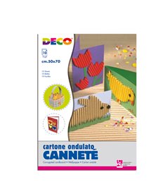 SET 10FG CARTONCINO ONDULATO 50X70CM CANNETE' colori assortiti CWR