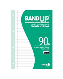 RICAMBI FORATI RINFORZATI BANDUP A4 90gr 40fg 1rigo c/margine BM