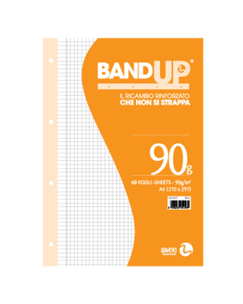 RICAMBI FORATI RINFORZATI BANDUP A4 90gr 40fg 4mm c/margine BM