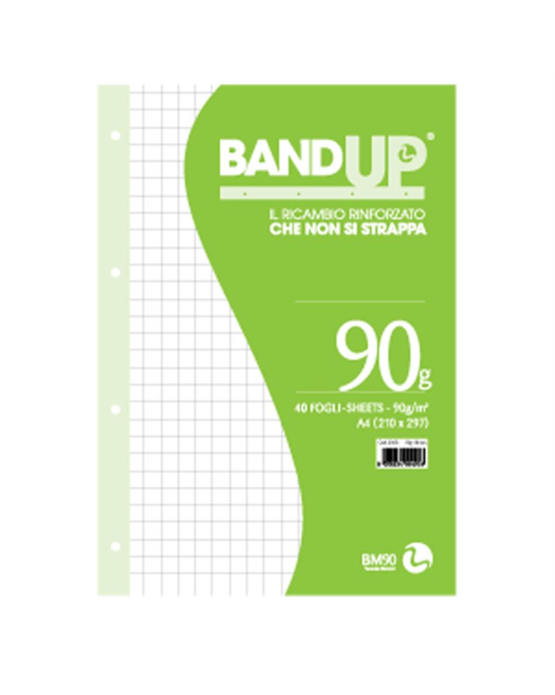 RICAMBI FORATI RINFORZATI BANDUP A4 90gr 40fg 10mm BM