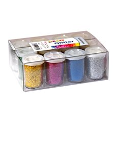 12 FLACONI GLITTER DA 25ML 5 COLORI ASSORTITI 05330 CWR