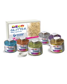 SET 6 BARATTOLI GLITTER GRANA FINE ML150 colori assortiti ART 05404 CWR