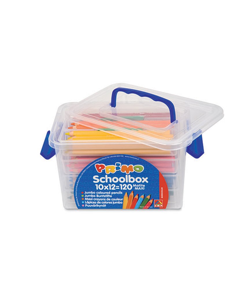 SCHOOLBOX 120 PASTELLI COLORATI MAXI JUMBO 100 FSC in 12 colori PRIMO SCHOOLBOX 120 PASTELLI COLORATI MAXI JUMBO 100 FSC in 12 colori PRIMO