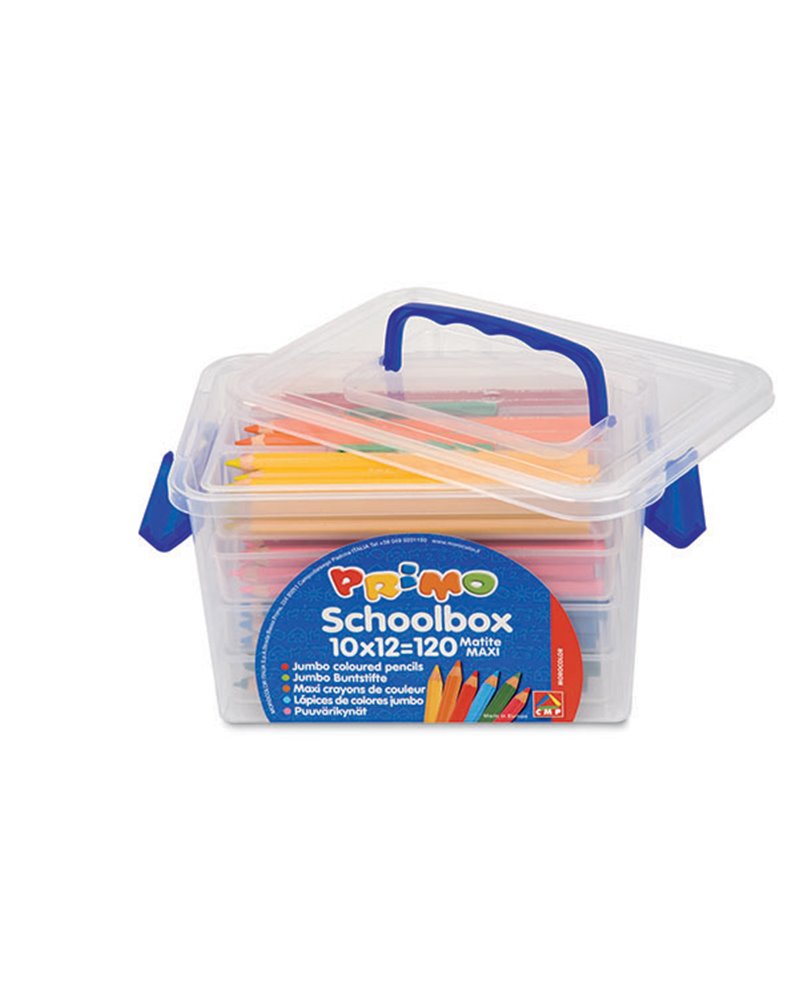 SCHOOLBOX 120 PASTELLI COLORATI MAXI JUMBO 100 FSC in 12 colori PRIMO