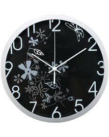 OROLOGIO DA PARETE Ã˜ 30,5CM FLOWERS NERO METHODO