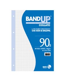 BLOCCO COLLATO FORATI RINFORZATI BANDUP A4 90gr 40fg 4mm BM