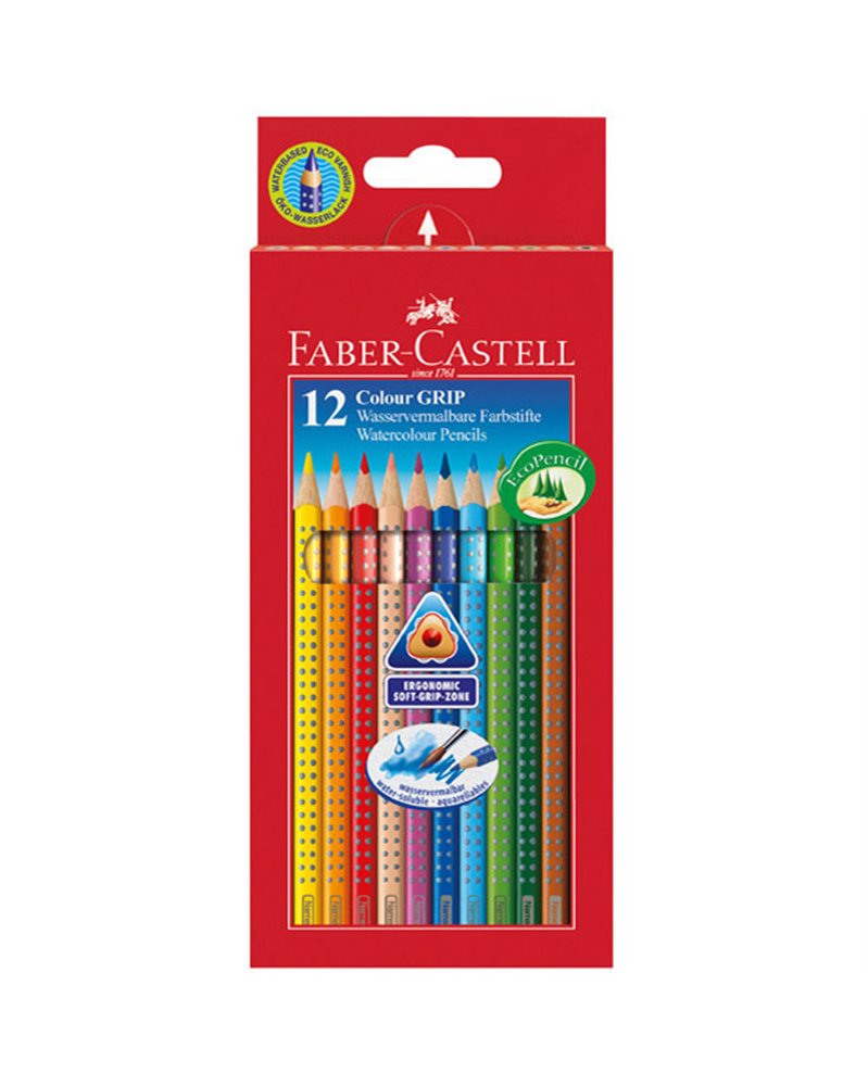 ASTUCCIO 12 PASTELLI COLORATI ACQUERELLABILI Color Grip FABER CASTELL