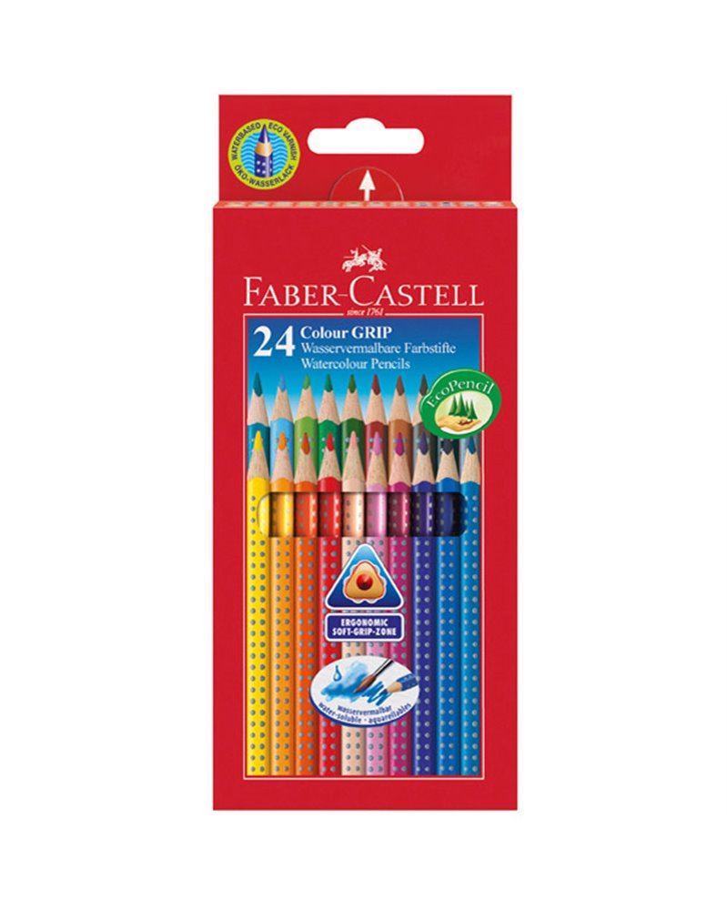 ASTUCCIO 24 PASTELLI COLORATI ACQUERELLABILI Color Grip FABER CASTELL