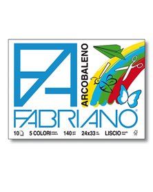 ALBUM ARCOBALENO (24X33CM) FG 10 140GR 5 COLORI FABRIANO