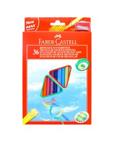 ASTUCCIO 36 PASTELLI COLORATI TRIANGOLARI ECO + TEMPERINO FABER CASTELL