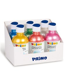 Box 6 tempera colori perlati 300ml colori assortiti PRIMO