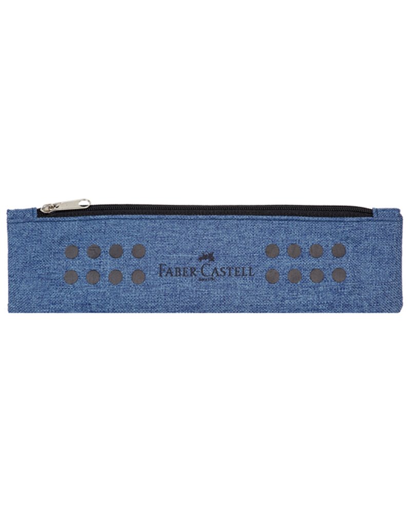 BUSTINA PORTAPENNE GRIP MELANGE BLU AVIO FABER CASTELL