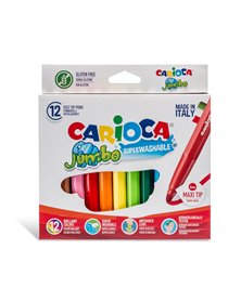 Astuccio 12 pennarelli Jumbo lavabili colori assortiti CARIOCA