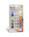 Colore acrilico fine 14 vasetti da 4,5ml colori assortiti Primo