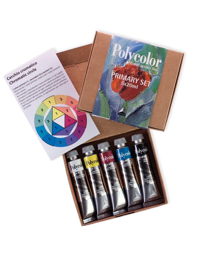 Colori vinilici Polycolor Primary Set 5 tubetti da 20ml Maimeri