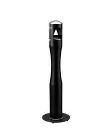 Portacenere a colonna H108cm in acciaio nero