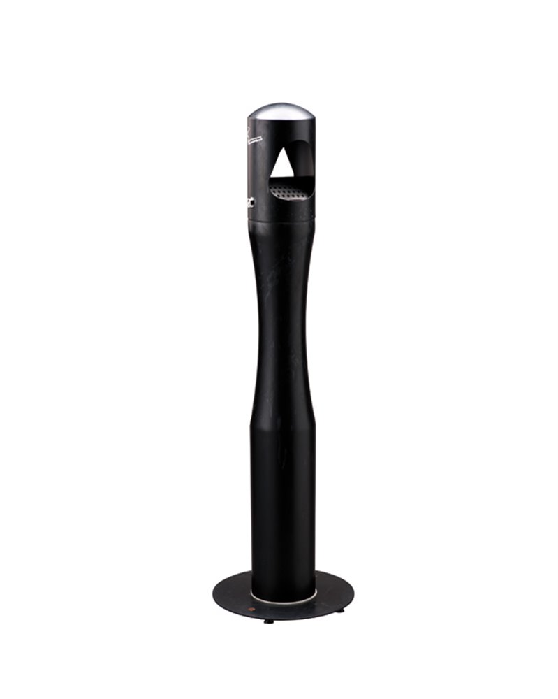 Portacenere a colonna H108cm in acciaio nero