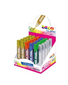 Display colla glitter 30 penne 10,5ml colori assortiti metal Cwr