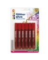 Blister colla glitter 6 penne 10,5ml rosso Cwr