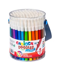 Barattolo 100 pennarelli fine Doodle colori assortiti Carioca