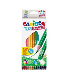 Astuccio 12 matite Tita cancellabile colori assortiti Carioca