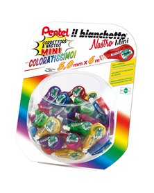 0100959 Boccia con 48pz Il Bianchetto Nastro 5mmx6mt in colori ass. PENTEL