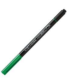 Pennarello a 2 punte AQUA BRUSH DUO verde permanente LYRA