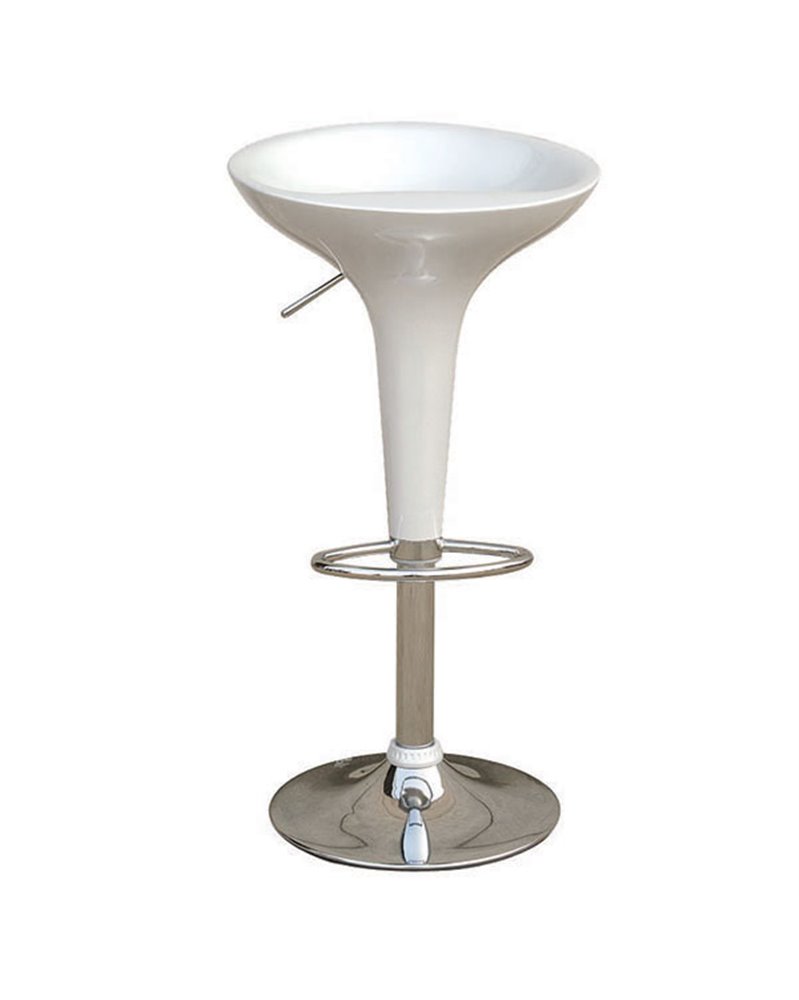 SGABELLO BAR in ABS e ACCIAIO H55/78cm BIANCO