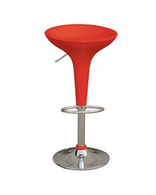 SGABELLO BAR in ABS e ACCIAIO H55/78cm ROSSO