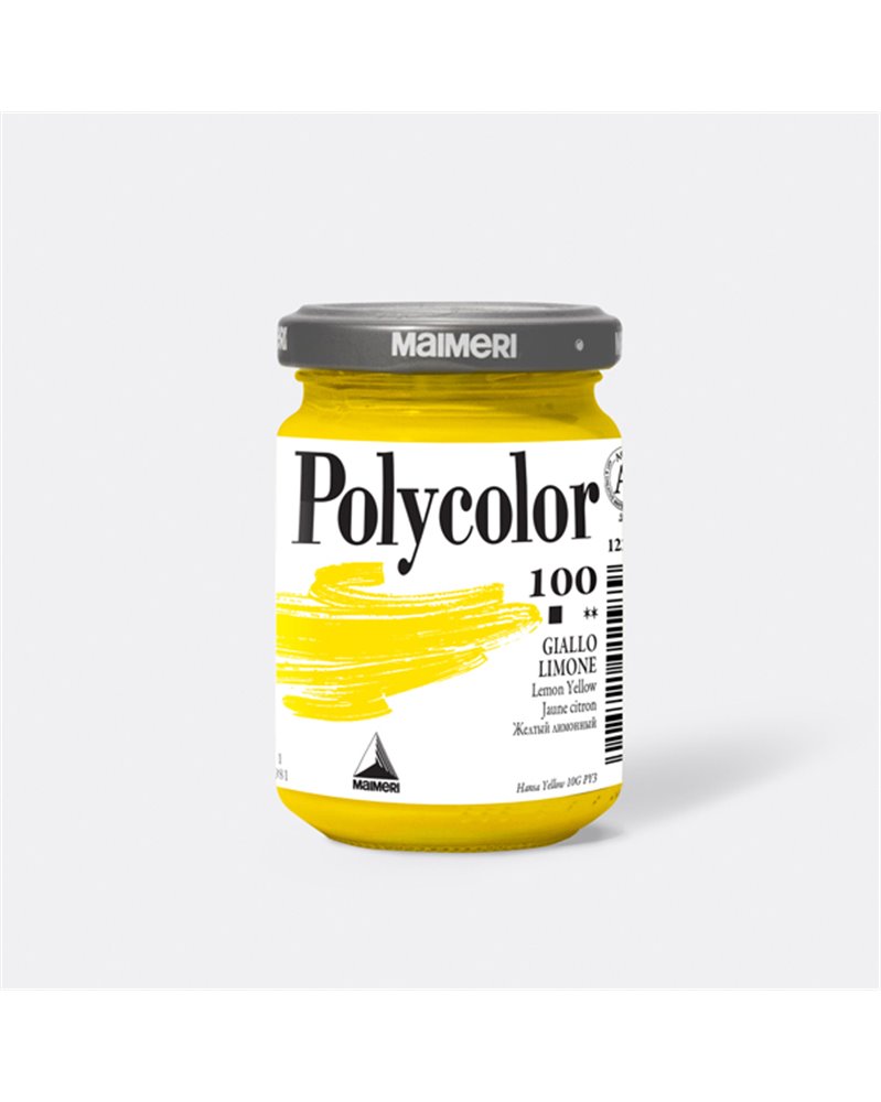 Colore vinilico Polycolor vasetto 140 ml giallo limone Maimeri